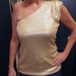 MICHAEL KORS one shoulder sequin top